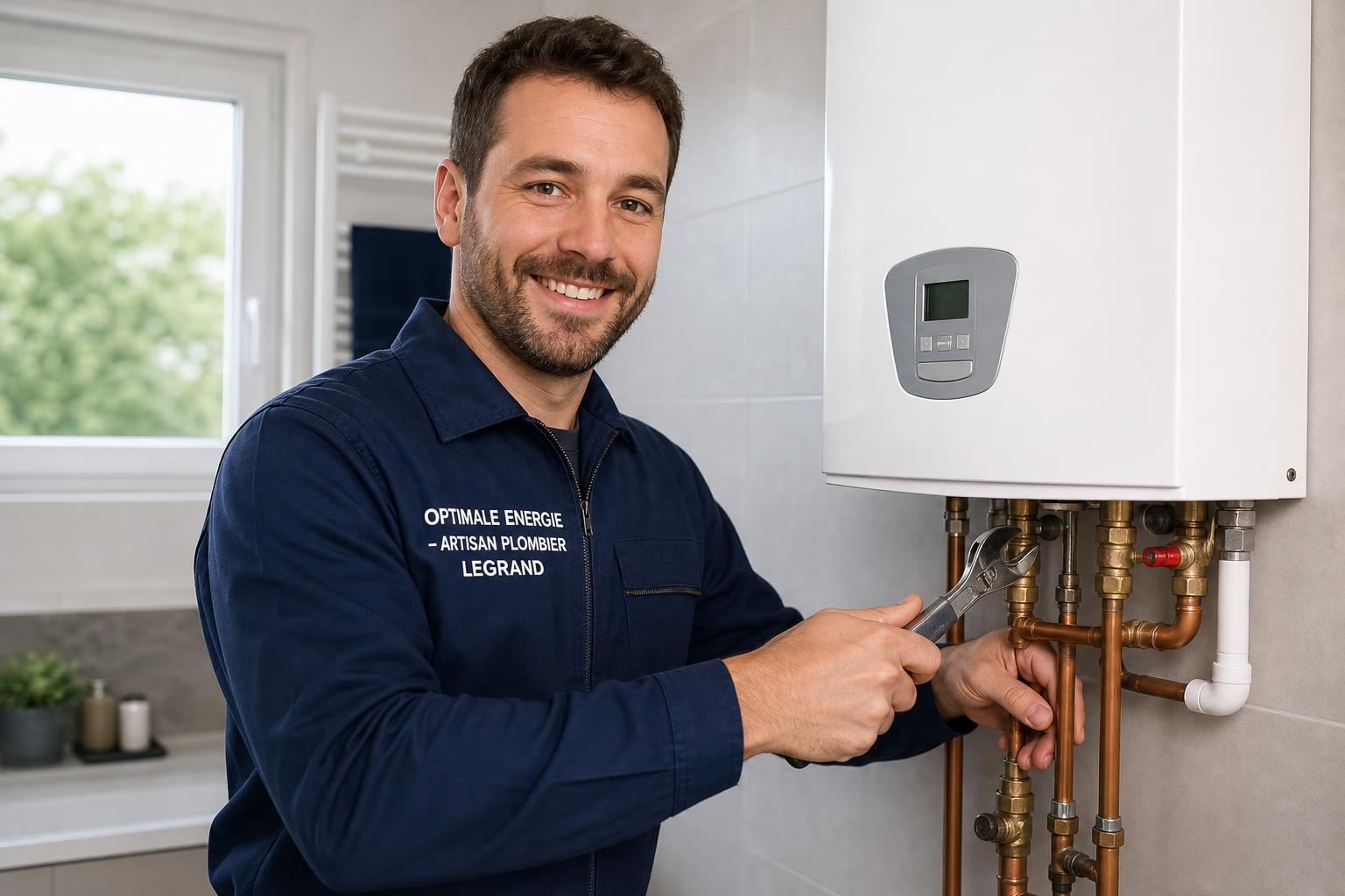 Plombier Optimale Énergie installant un chauffe-eau à Paris 5e (75005)